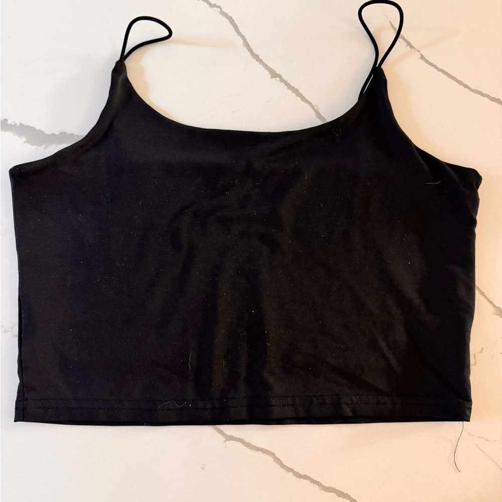 Black XS/S Cropped Cami Tank Top